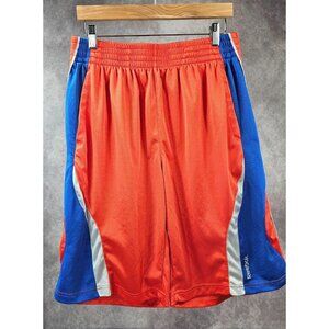 Reebok Men Basketball Athletic Dri-Fit Sweat Shorts Orange Blue 10" Inseam L